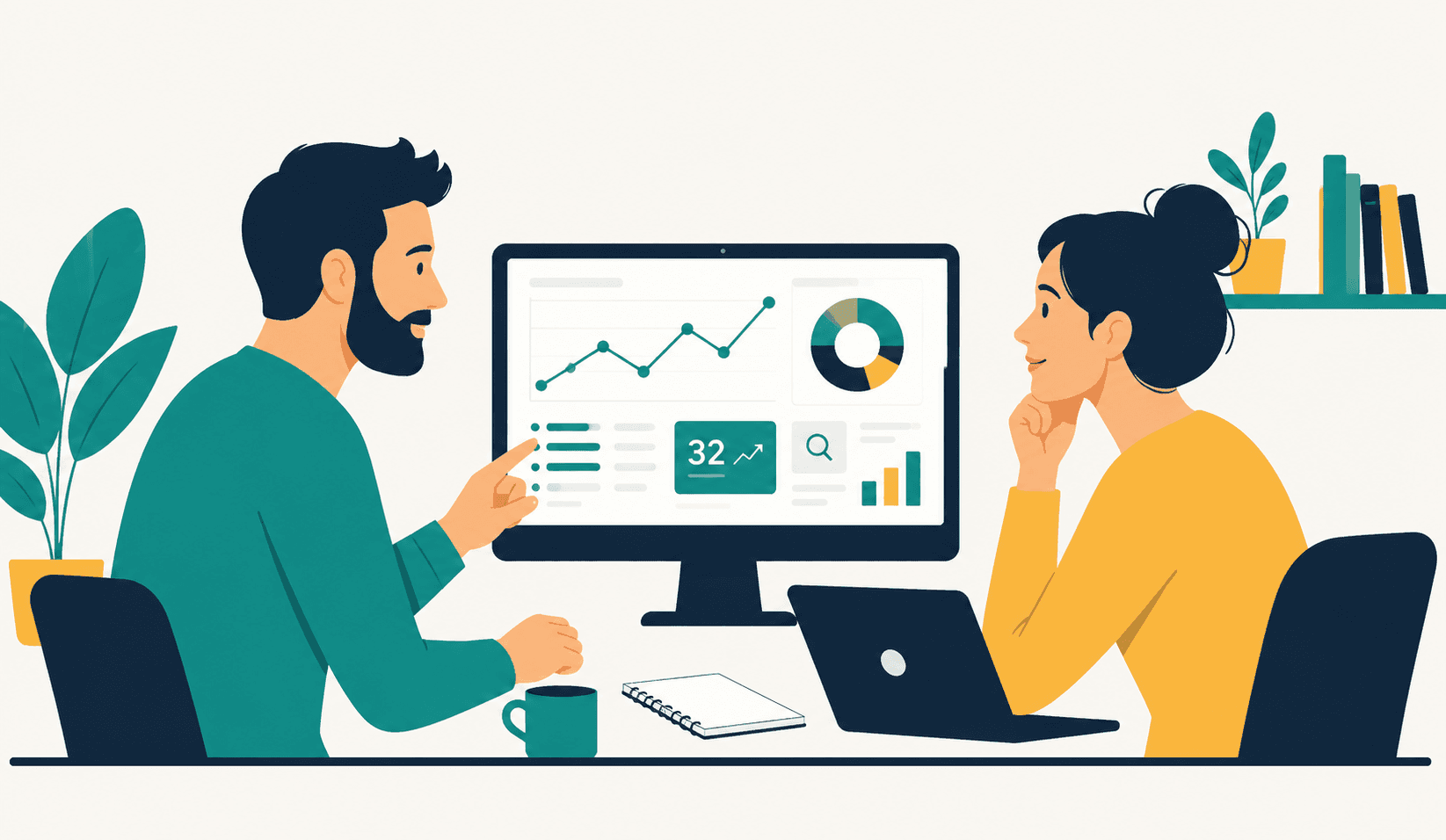 Dashboard analytics agence SEO Essonne avec métriques visibilité Google
