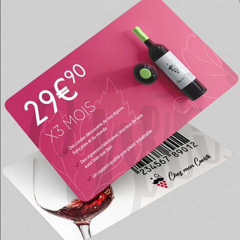 Chez mon Caviste : carte offre abonnement, réalisation de l'agence Moustache
