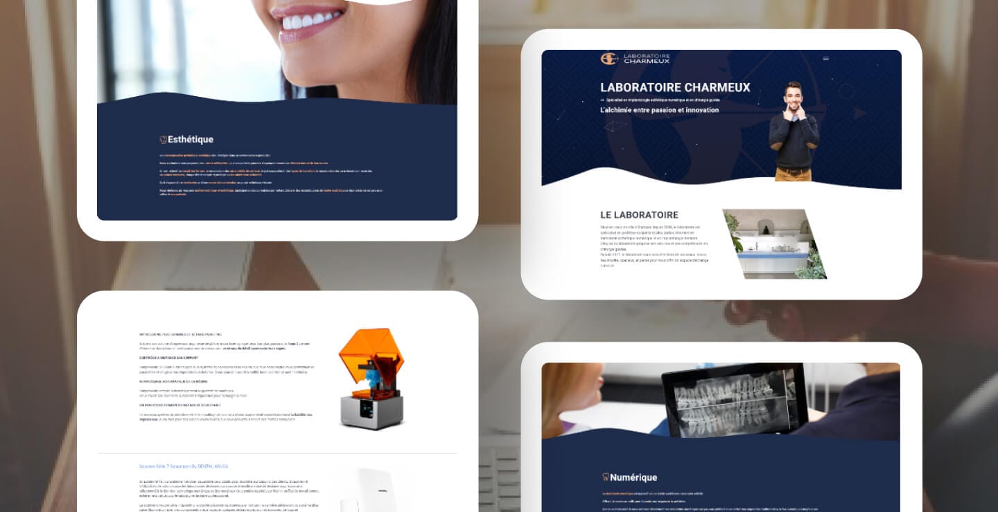 Pages du site internet du Laboratoire Charmeux