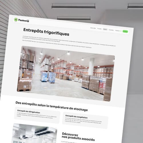 Page Entrepôts frigorifiques du site Plasteurop Services