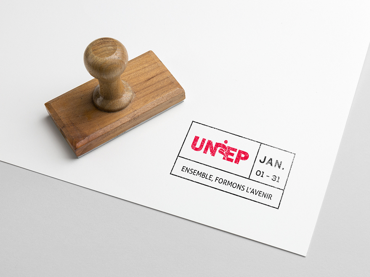 Tampon encreur au logo UNREP