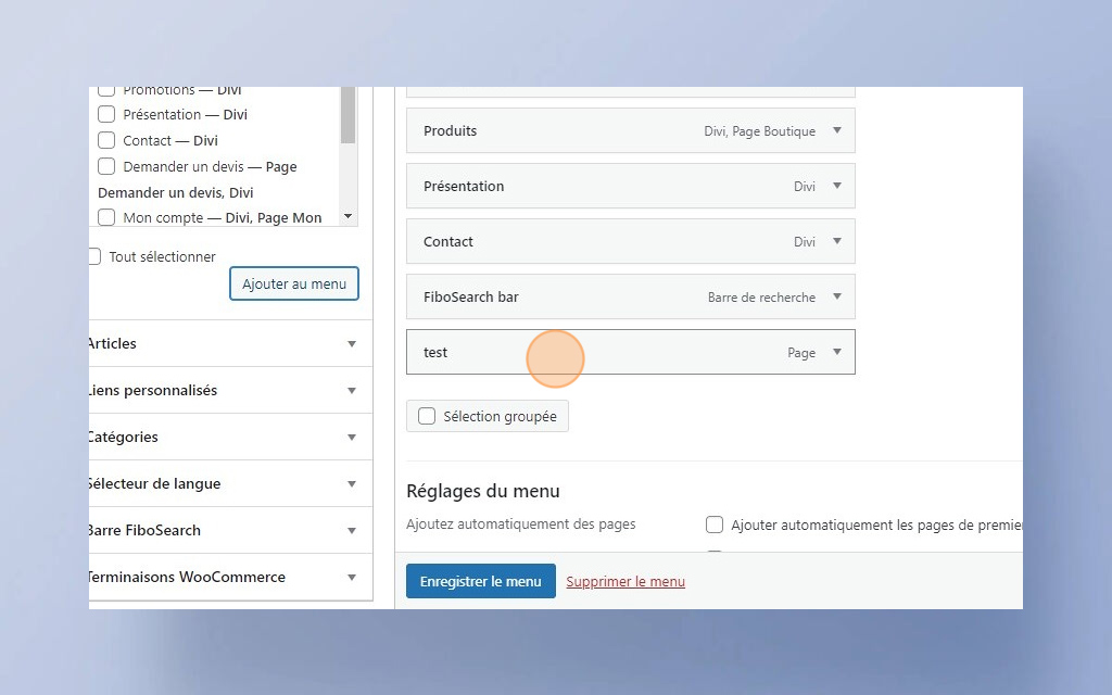 04. Créer et modifier un menu Wordpress -