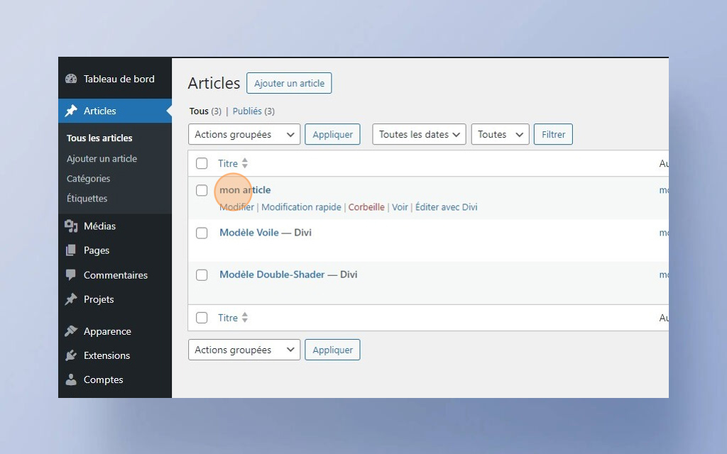 07. Créer, modifier et supprimer un Article Wordpress -