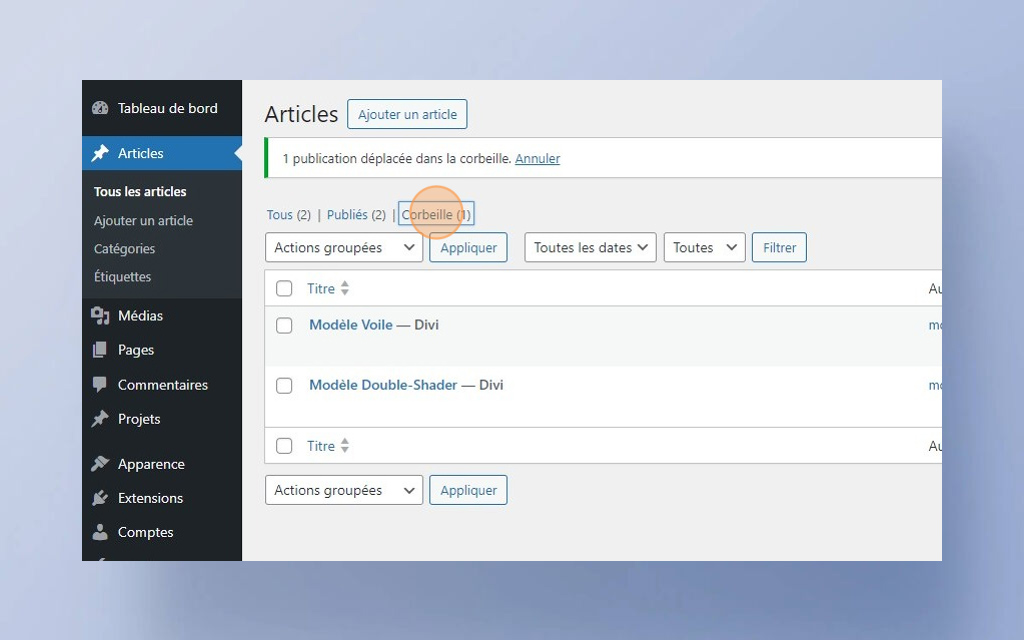 07. Créer, modifier et supprimer un Article Wordpress -